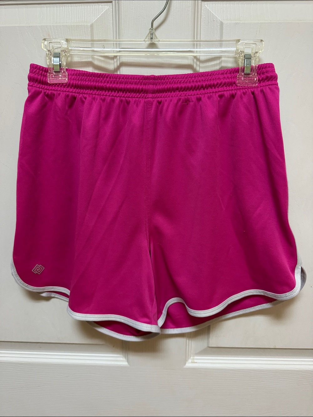 ZELOS Bright Fuchsia Athletic Shorts with White Trim, Size M